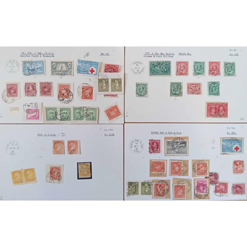 339 - CANADIAN PACIFIC RAILWAY COLLECTION: Accumulation of C.P.R. Post Office cancellations on stamps both... 