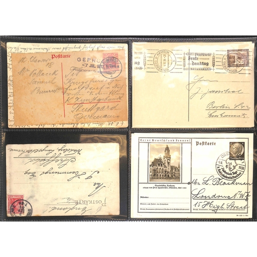 421 - 1920s-40s CARDS & COVERS: Binder with an assortment of mainly Third Reich postcards, covers and souv... 