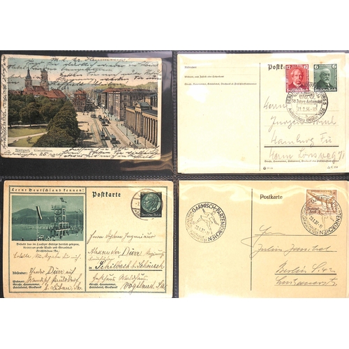 421 - 1920s-40s CARDS & COVERS: Binder with an assortment of mainly Third Reich postcards, covers and souv... 