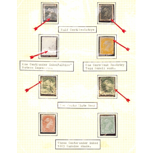 322 - SMALL QUEEN PRINTING ERRORS, ETC.: Album containing a collection to 10c (no 8c), neatly written up o... 