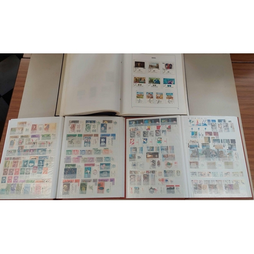 127 - SCHAUBEK PRINTED ALBUM AND TWO STOCK BOOKS with 1948 to 1990s mint & used collections, the printed a... 