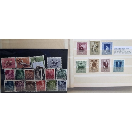 130 - COLLECTION WITH SCARCER SETS: Box with five albums housing a great qty of mainly mint material, much... 