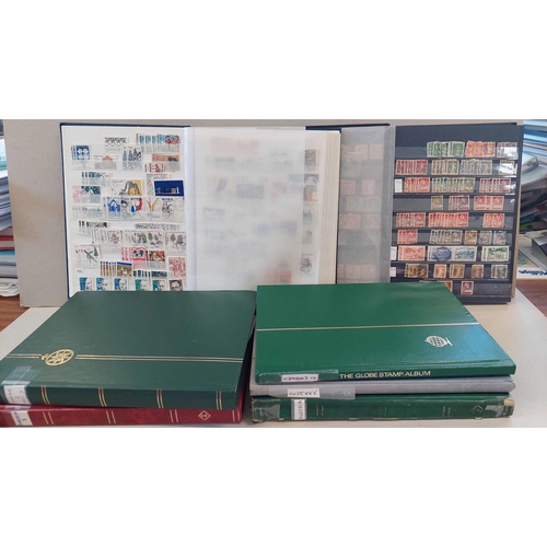 66 - MISCELLANY OF SINGLE COUNTRY COLLECTIONS: Carton housing 7 large stock books with  collections of De... 