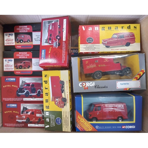 92 - POST OFFICE VEHICLE MODELS: Four large cartons housing a collection of 71 Corgi, Matchbox, Dinky, Ro... 