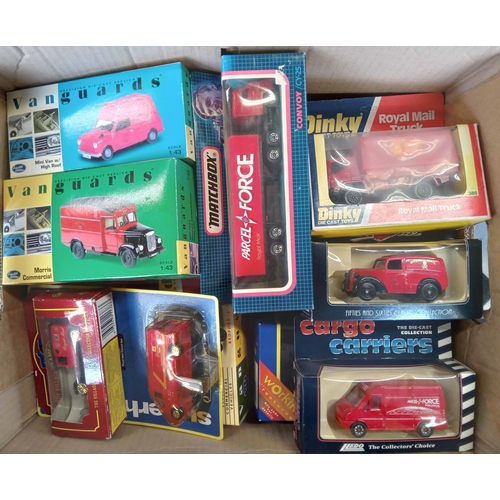 92 - POST OFFICE VEHICLE MODELS: Four large cartons housing a collection of 71 Corgi, Matchbox, Dinky, Ro... 