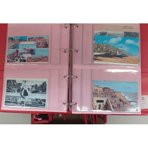 100 - MID 20th CENTURY, MOSTLY UK COLLECTION: Five matching postcard/cover albums containing a mixture of ... 