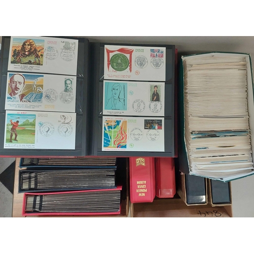 113 - 20th CENTURY FDCs & MAXI CARDS: Fifteen cover albums and a shoe box with predominantly 1960s-80s col... 