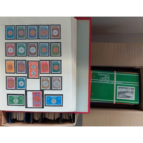 269 - GUERNSEY & ALDERNEY, 1969-2013 COLLECTIONS: Carton & shoebox with the Guernsey mint collection to 20... 