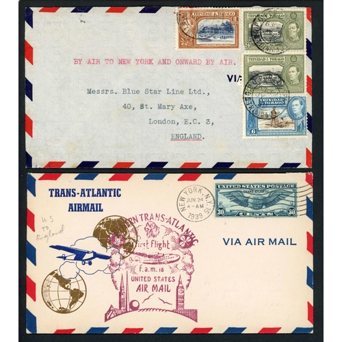 114 - PAN AM FLIGHT FAM 18 NORTHERN ROUTE - EASTBOUND: 1939 interesting selection of envs (19) flown on th... 