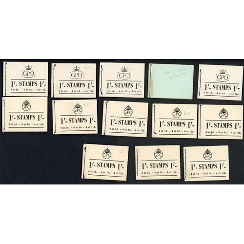 1334 - KGVI 1/- AND 6d BOOKLETS: Thirteen 1/- booklets and a 1938 6d booklet (SG BD3 £150) in a packet. Som... 