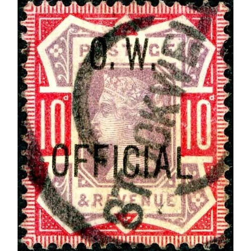 1348 - O.W. OFFICIAL - 1902 10d purple & carmine, good used. SG O35 £2250.