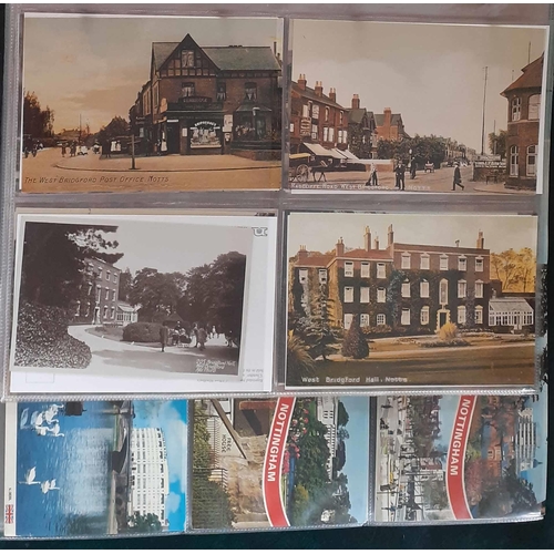 138 - NOTTINGHAM - MOSTLY 1900s-1920s: A large album containing colour, B&W and a few RP showing popular p... 