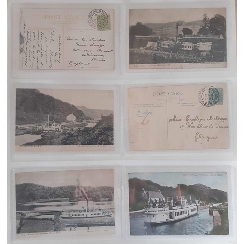 140 - SCOTLAND - LARGELY STEAMBOATS, FERRIES ETC.: A collection of cards mostly 1900s-1920s with some late... 