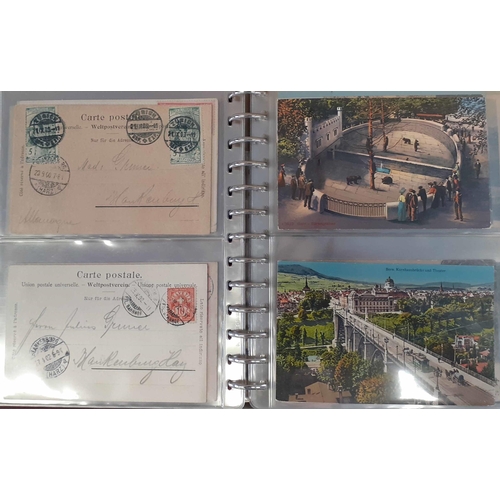 146 - ** SWITZERLAND - UNDIVIDED BACKS, GRUSS AUS ETC: A small album containing a collection of early Swis... 