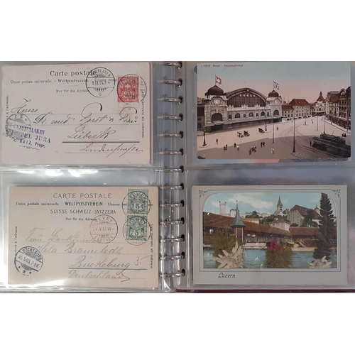 146 - ** SWITZERLAND - UNDIVIDED BACKS, GRUSS AUS ETC: A small album containing a collection of early Swis... 