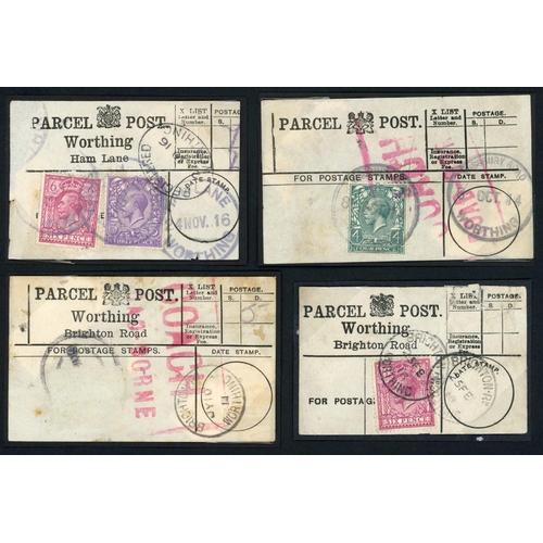 1481 - WORTHING TOWN SUB-OFFICES - 'B - HE': 1891-2001 range mounted on pages (3 labels with stamps removed... 