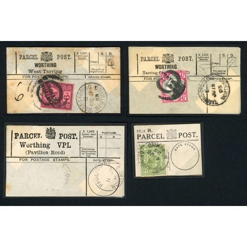 1483 - WORTHING TOWN SUB-OFFICES - 'P - W': 1894-1988 range mounted on pages (5 labels with stamps removed)... 