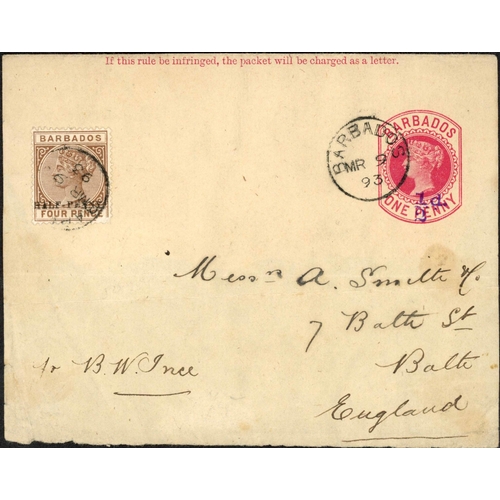 188 - QV-QEII PERIOD MAIL: Range partly on annotated leaves inc. 1894/96 ½d on 1d uprated ½d on 4d or ½d N... 