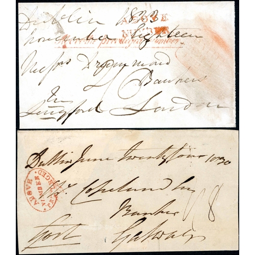 1885 - ABOVE NUMBER RARE PAIR OF FRONTS - 18 Nov. 1823 front to London with 