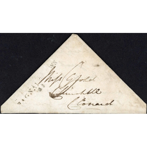 1886 - 19th CENTURY MAIL; Small group with Dec. 1830 triangular folded EL to Clonmel with Bagnal Town milea... 