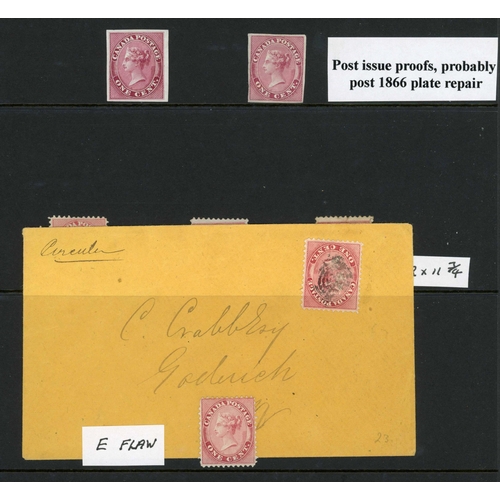 213 - 1859 ISSUE COLLECTION INCLUDING IMPERF. PROOFS: 1859 1c (7, inc. two post issue imperf. proofs, two ... 