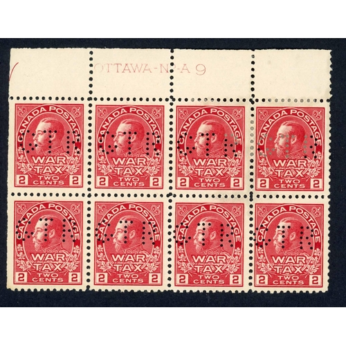 236 - 1915-18 WAR TAX STAMPS MINT COLLECTION: 1915 5c to  50c, 1915 1c (13, inc. a corner block of six and... 