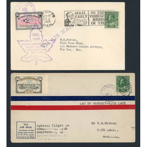 263 - AIRMAILS - WESTERN CANADA AIRWAYS SERVICE: 1 July 1927 env. bearing the special confederation Jubile... 