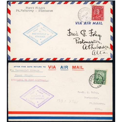 269 - AIRMAILS - COMMERCIAL AIRWAYS FLIGHTS: 1930-31 1st flight envs. (6)  with black 