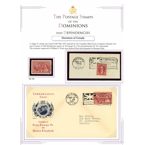 32 - 1937 CORONATION ISSUE - MOSTLY NEWFOUNDLAND LONG SET: An interesting selection inc. Canada 3c on FDC... 