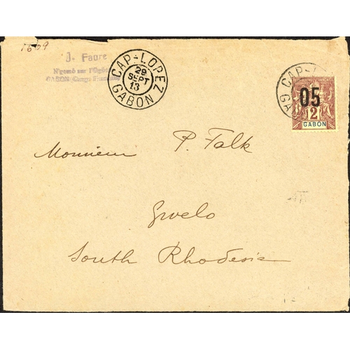 339 - GABON 20th CENTURY MAIL; Range with 1905 PPC to Geneva franked 10c with 