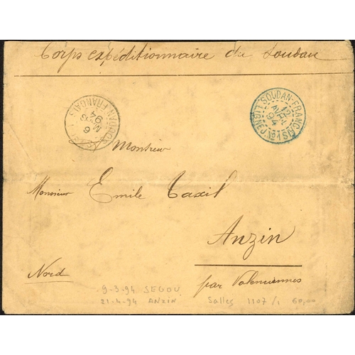 361 - FRENCH SUDAN MILITARY MAIL; Small range with 1894 unfranked env. to France headed 'Corps expeditionn... 