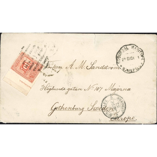 45 - SOUTH AMERICA/RUSSIA & FINLAND; Range with 1882 env. to Gothenburg franked Uruguay 10c marginal with... 