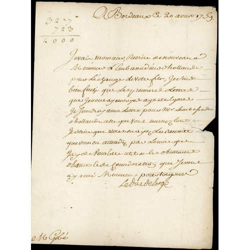 54 - ** HAITI/FRANCE (THE 7 YEARS WAR) - P.O.W. CORRESPONDENCE; Three ELs from the Gobbe Correspondence r... 