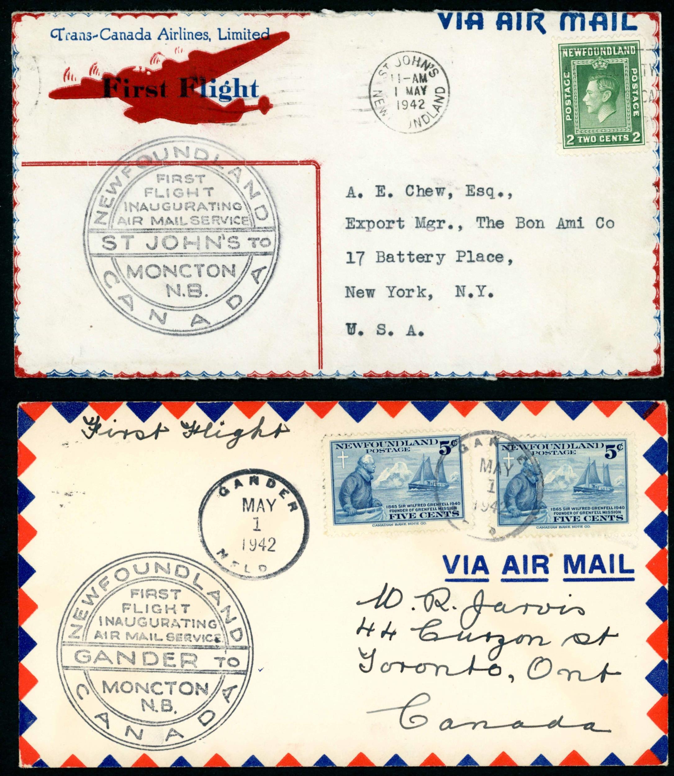 AIRMAILS - 1929-42 AN INTERESTING GROUP OF COVERS: 14 June 1929 env ...