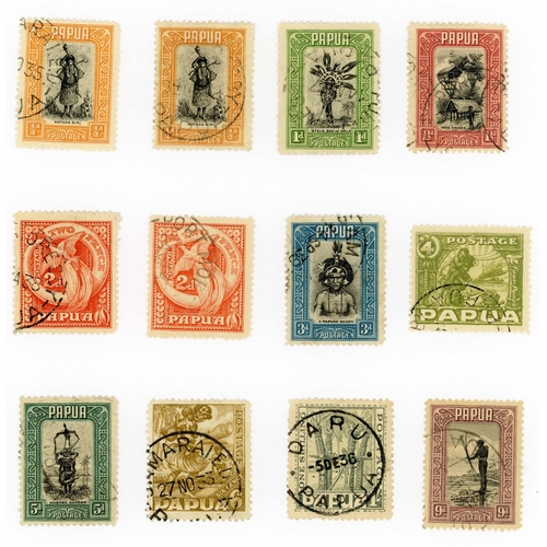 635 - 1932-40 PICTORIAL ISSUE: ½d (2), 1d to 2d (2) and 1d to £1. Fine used. SG 130-145 £450. (18)