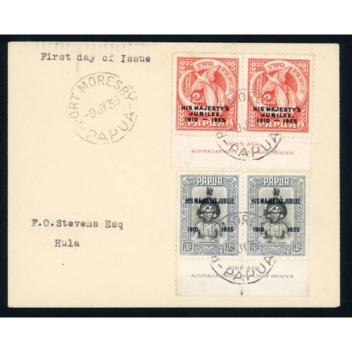 1935 JUBILEE ISSUE - THE ACCENT FLAW: 1d & 5d imprint pairs with the 1d ...