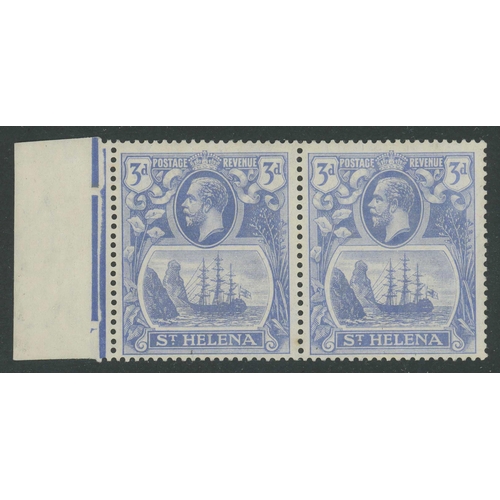 659 - CONSTANT FLAWS ON 1922-37 'BADGE OF ST. HELENA' MINT GROUP: Includes ½d grey & black and 1d grey & g... 