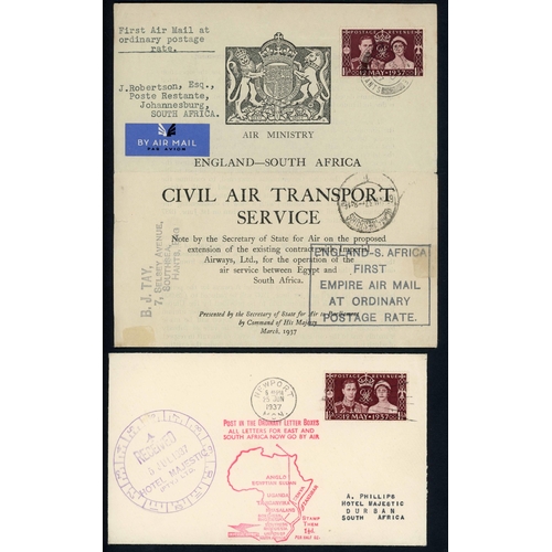 69 - THE EMPIRE AIR MAIL SCHEME STAGE 1 - AFRICA: 1937-38 most interesting collection of envs. (28) plus ... 