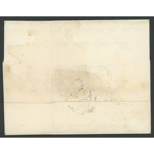 693 - 7C RATE INTER-ISLAND COVER: 12 Mar. 1842 EL from Lanzarote to Orotava, with large, circular framed 