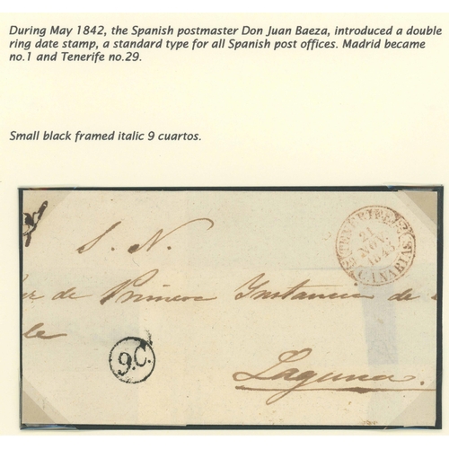 694 - 1843-51 GROUP OF COVERS WITH SMALL, CIRCULAR RATE MARKS: Includes 21 Nov. wrapper from Santa Cruz to... 