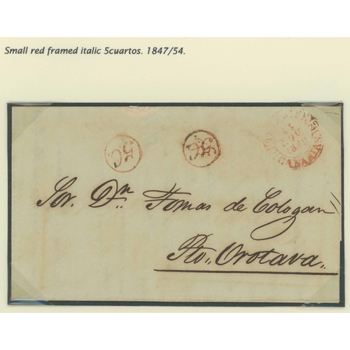 694 - 1843-51 GROUP OF COVERS WITH SMALL, CIRCULAR RATE MARKS: Includes 21 Nov. wrapper from Santa Cruz to... 