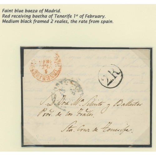 694 - 1843-51 GROUP OF COVERS WITH SMALL, CIRCULAR RATE MARKS: Includes 21 Nov. wrapper from Santa Cruz to... 