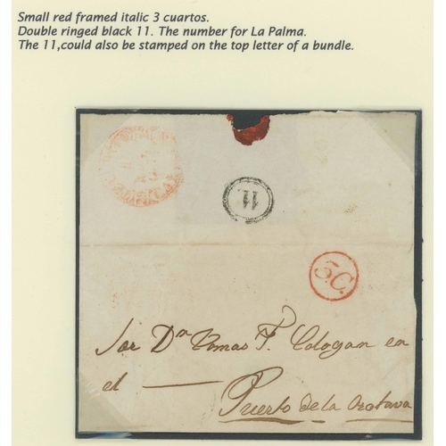 694 - 1843-51 GROUP OF COVERS WITH SMALL, CIRCULAR RATE MARKS: Includes 21 Nov. wrapper from Santa Cruz to... 