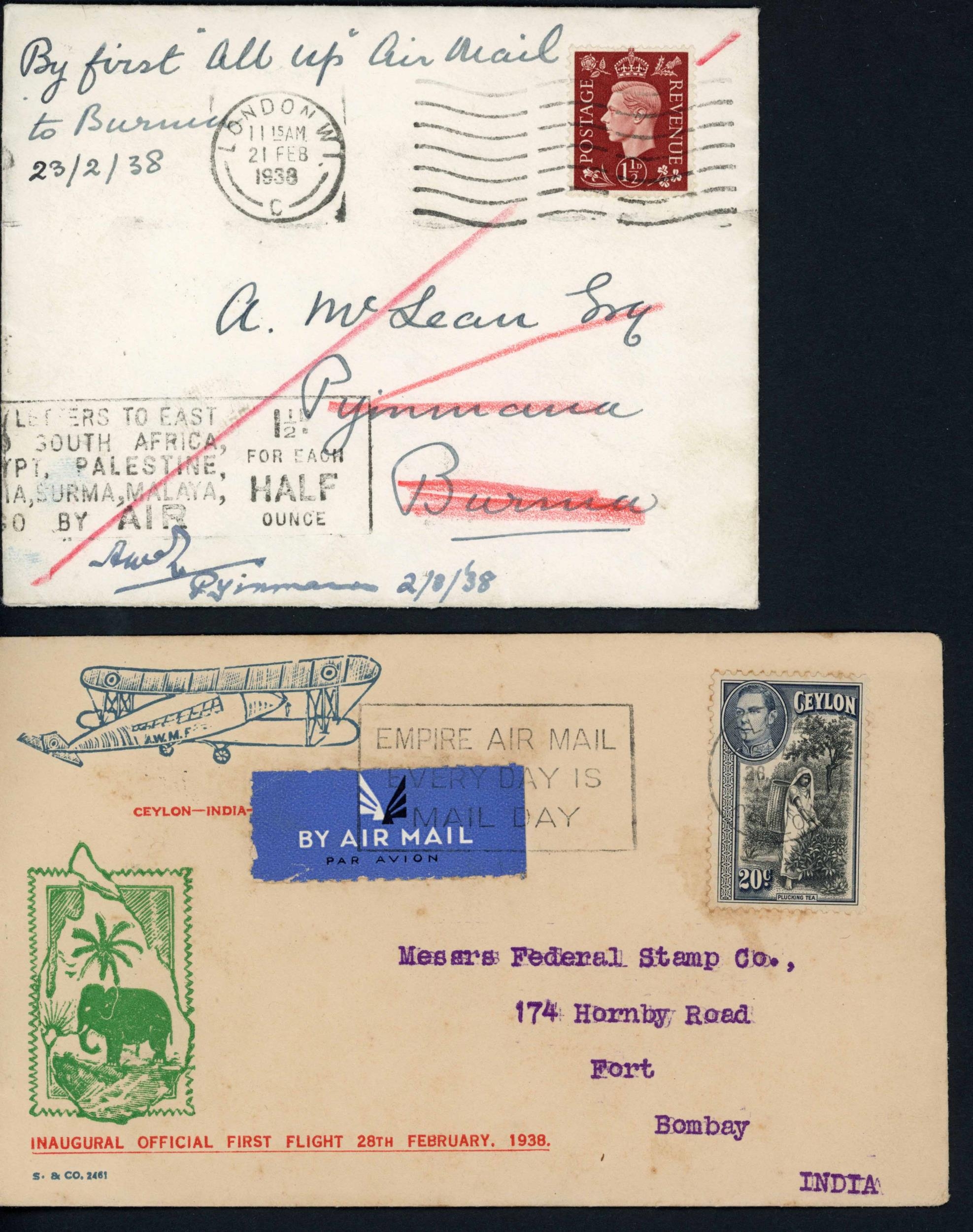 THE EMPIRE AIR MAIL SCHEME STAGE 2 - NEAR/MIDDLE & FAR EAST: 1938 ...