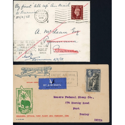 70 - THE EMPIRE AIR MAIL SCHEME STAGE 2 - NEAR/MIDDLE & FAR EAST: 1938 collection of envs. (28) with a go... 