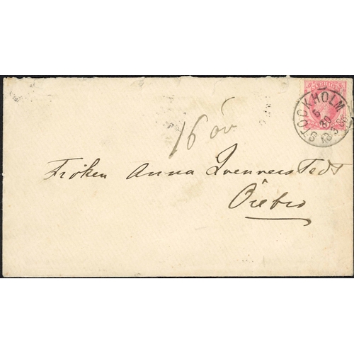 730 - UNPAID/UNDERPAID MAIL; Range with 1885 env. franked 10öre tied by Stockholm cds and taxed '16'(öre) ... 