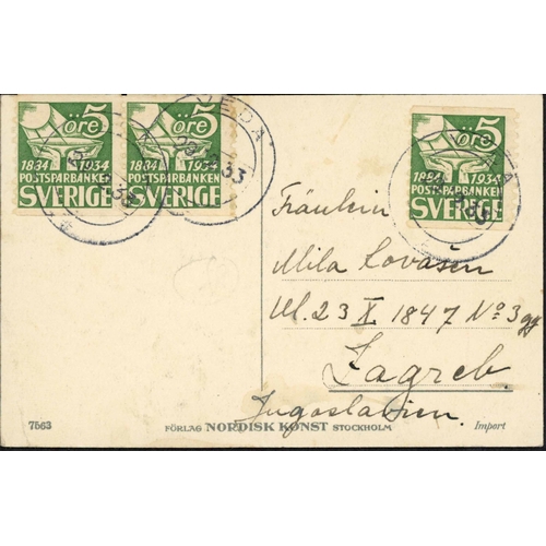 739 - 20th CENTURY MAIL GROUP INC. FDCs; Range in small carton inc. 1921 parcel address card to Malmö fran... 