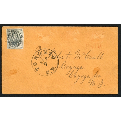 233 - SCARCE 6d 'PRINCE ALBERT' ISSUE ON COVER: 7 Sept. 18?? env. ex Toronto to New York franked with a fi... 