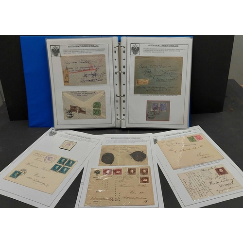 651 - AUSTRO-HUNGARIAN OCCUPATION OF RUSSIAN POLAND, 1914-18: Binder with collection of cards & covers inc... 