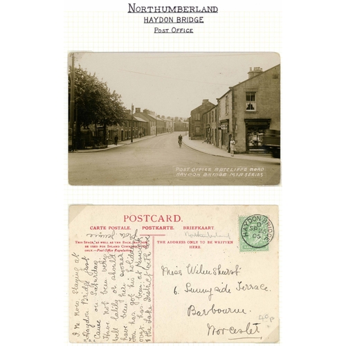 154 - POST OFFICES - NORTHERN UK INC. LANCASHIRE, YORKSHIRE & SCOTLAND:  Loose cards (27) and mounted disp... 